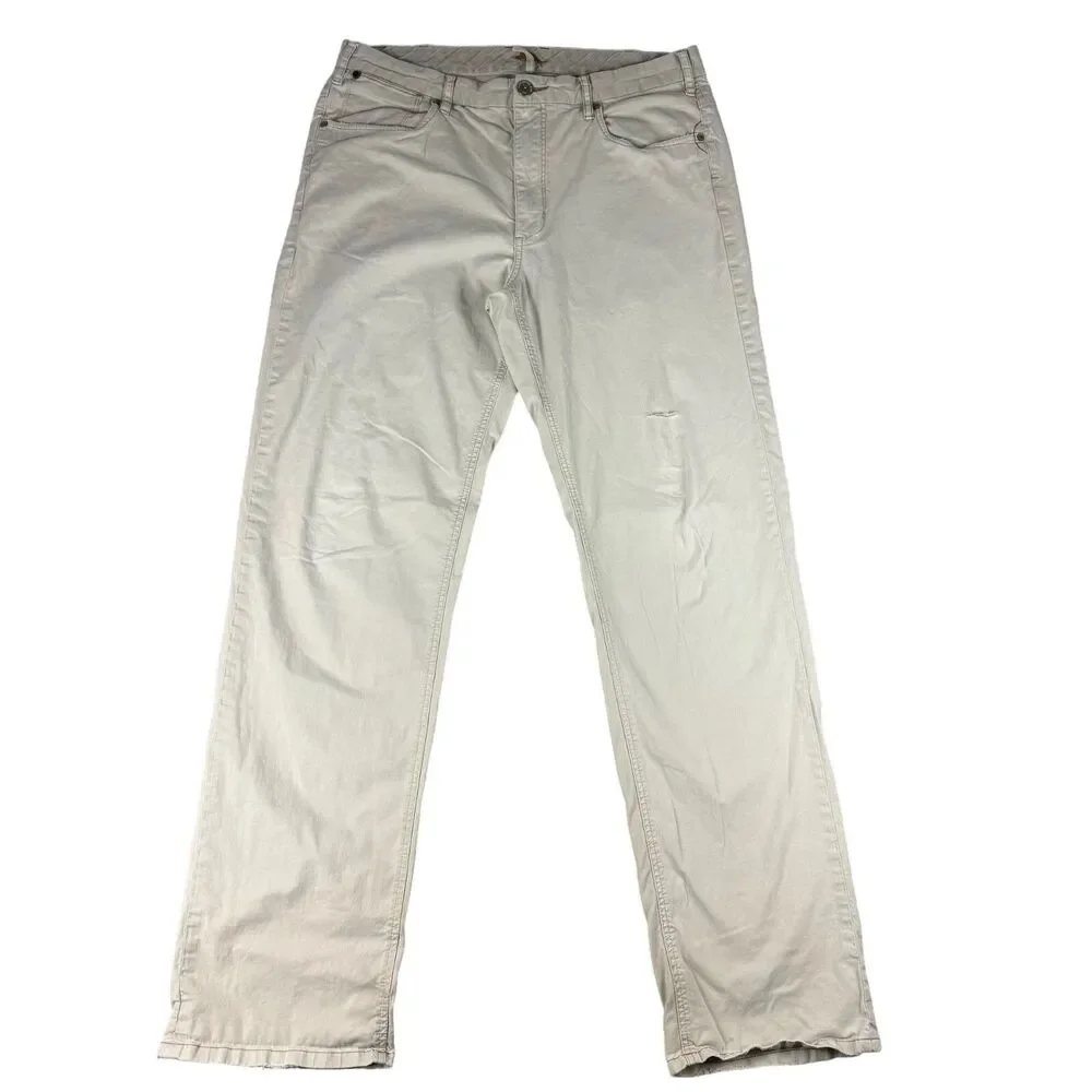 Tommy Bahama Pants Men's 36 x 36 Cream Straight Leg Khaki Casual Cotton Blend